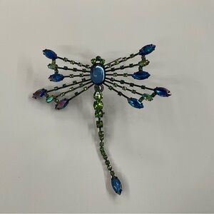Blue and Green Dragonfly Brooch